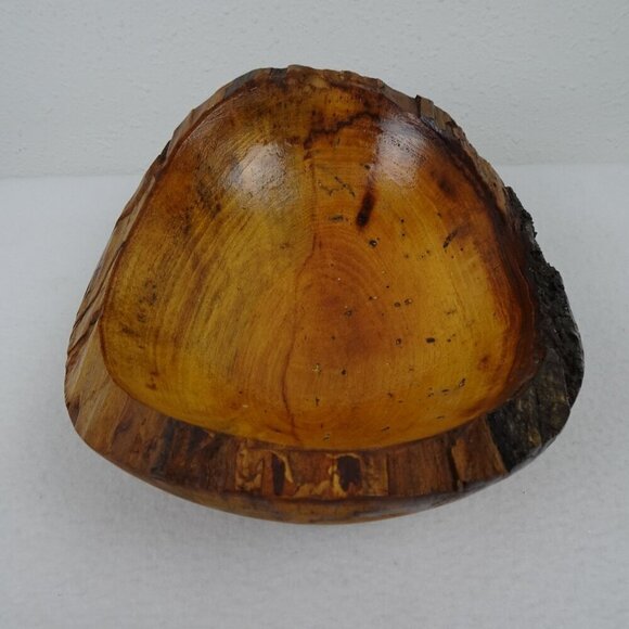 Live Edge Wood Bowl Footed Oval Hand Crafted Decor Fruit Candy 11" x 9" x 4.5" - Picture 8 of 14